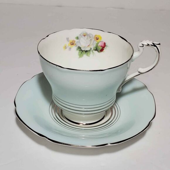 Paragon Teacup and Saucer Blue Vintage - Picture 2 of 10
